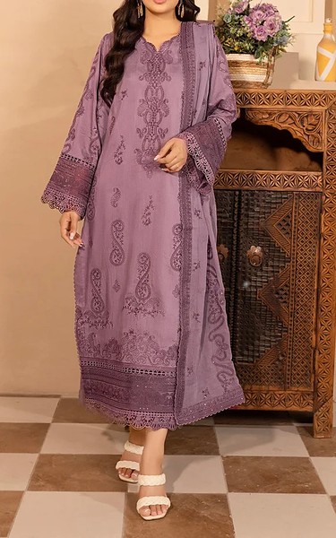 Marjjan Light Mauve Viscose Suit | Pakistani Winter Dresses in USA- Image 1
