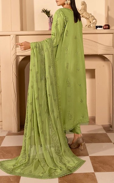 Marjjan Viscose Light Olive Suit | Pakistani Winter Dresses in USA- Image 2