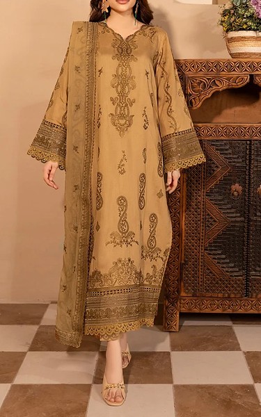 Marjjan Fawn Viscose Suit | Pakistani Winter Dresses in USA- Image 1