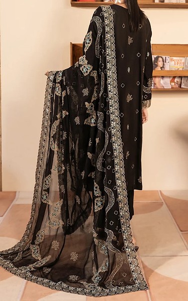 Marjjan Black Viscose Suit | Pakistani Winter Dresses in USA- Image 2