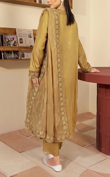 Marjjan Sand Gold Viscose Suit | Pakistani Winter Dresses in USA- Image 2
