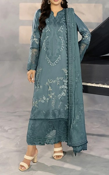 Marjjan Slate Viscose Suit | Pakistani Winter Dresses in USA- Image 1