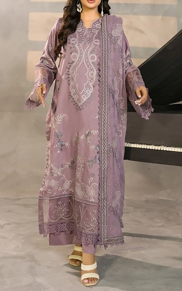 Marjjan Lilac Viscose Suit | Pakistani Winter Dresses in USA- Image 1