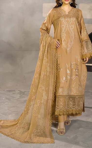 Marjjan Fawn Viscose Suit | Pakistani Winter Dresses in USA- Image 1