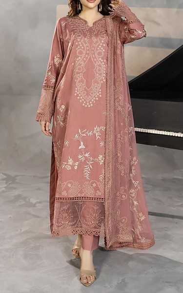 Marjjan Dusty Rose Viscose Suit | Pakistani Winter Dresses in USA- Image 1