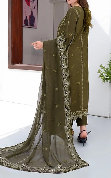 Marjjan Lisbon Brown Viscose Suit | Pakistani Winter Dresses in USA- Image 2