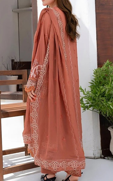 Marjjan Orange Salmon Viscose Suit | Pakistani Winter Dresses in USA- Image 2