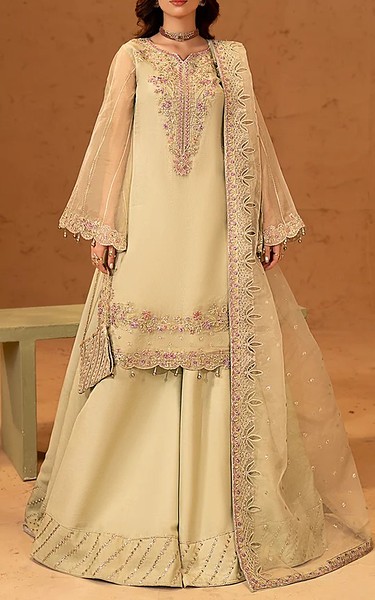 Maryams Lime Green Organza Suit | Pakistani Embroidered Chiffon Dresses USA- Image 1