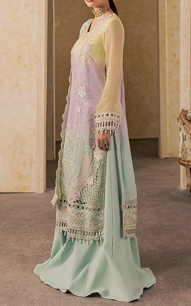 Maryum n Maria Multi Organza Suit | Pakistani Embroidered Chiffon Dresses USA- Image 3