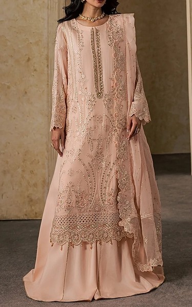 Maryum n Maria Pale Pink Chiffon Suit | Pakistani Embroidered Chiffon Dresses USA- Image 1