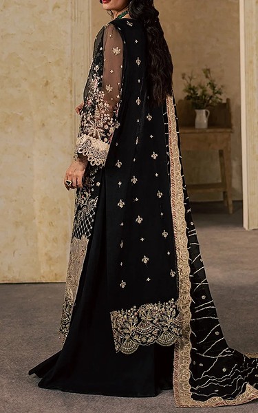 Maryum n Maria Black Organza Suit | Pakistani Embroidered Chiffon Dresses USA- Image 3