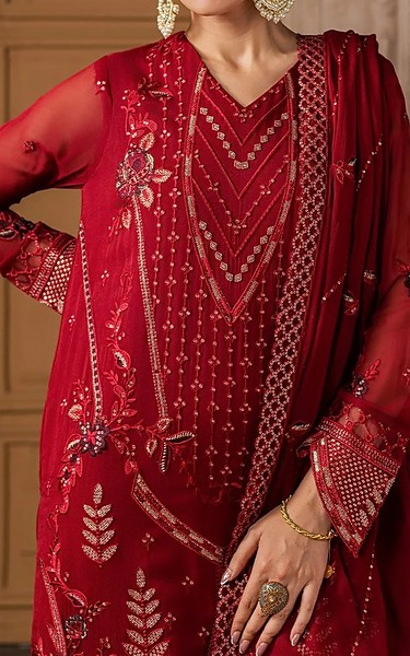Maryum n Maria Maroon Chiffon Suit | Pakistani Embroidered Chiffon Dresses USA- Image 2