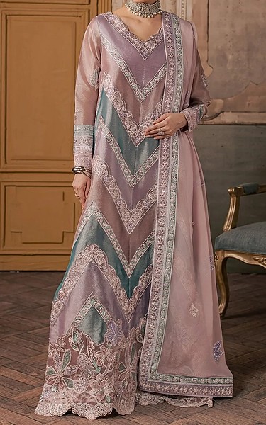 Maryum n Maria Multi Zari Tissue Suit | Pakistani Embroidered Chiffon Dresses USA- Image 1