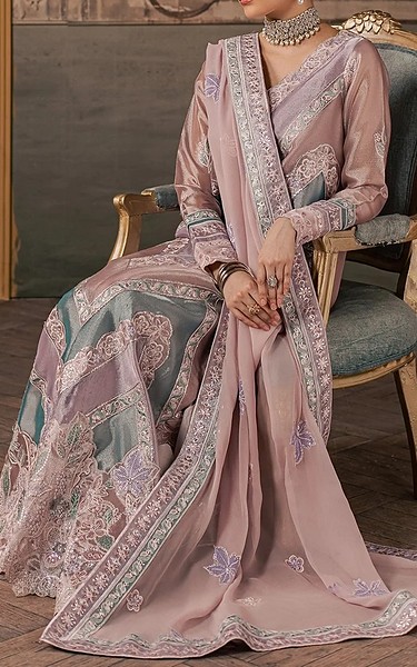 Maryum n Maria Multi Zari Tissue Suit | Pakistani Embroidered Chiffon Dresses USA- Image 3