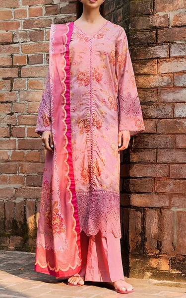 Motifz Light Pink Cambric Suit | Pakistani Winter Dresses in USA- Image 1