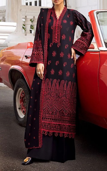 Motifz Black Khaddar Suit | Pakistani Winter Dresses in USA- Image 1
