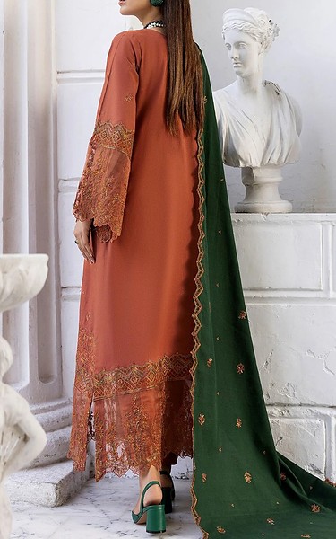Motifz Sunrise Orange Khaddar Suit | Pakistani Winter Dresses in USA- Image 2