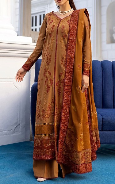 Motifz Bronze Khaddar Suit | Pakistani Winter Dresses in USA- Image 1