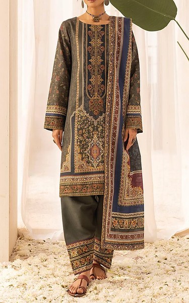 Motifz Grey Khaddar Suit | Pakistani Winter Dresses in USA- Image 1