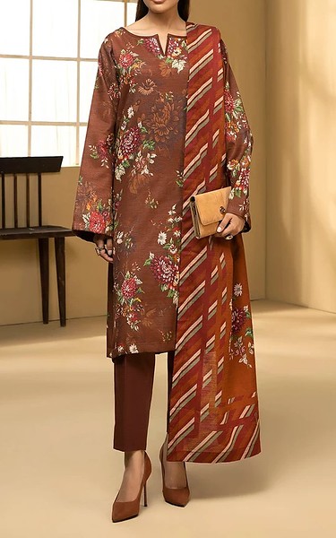 Motifz Brown Khaddar Suit | Pakistani Winter Dresses in USA- Image 1