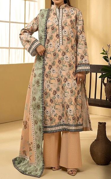 Motifz Light Peach Khaddar Suit | Pakistani Winter Dresses in USA- Image 1