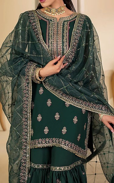 Motifz Teal Chiffon Suit | Pakistani Embroidered Chiffon Dresses USA- Image 2