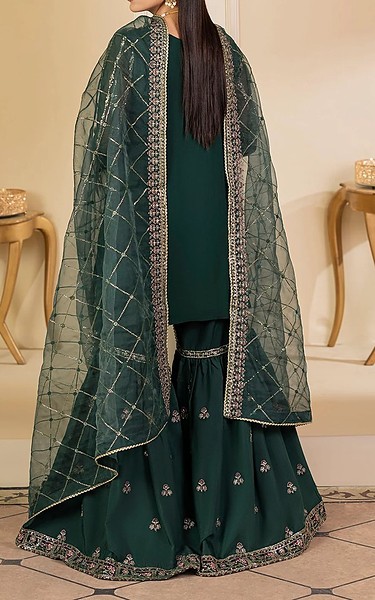 Motifz Teal Chiffon Suit | Pakistani Embroidered Chiffon Dresses USA- Image 3