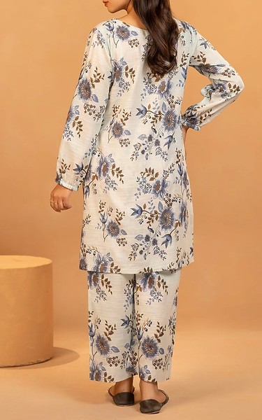 Motifz Off White Khaddar Suit (2 Pcs) | Pakistani Winter Dresses in USA- Image 2