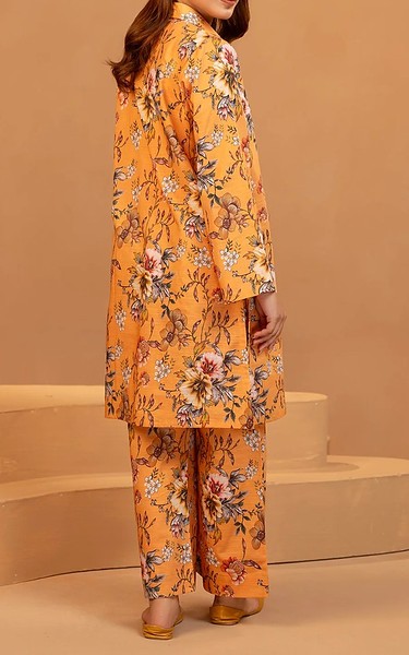 Motifz Orange Khaddar Suit (2 Pcs) | Pakistani Winter Dresses in USA- Image 2