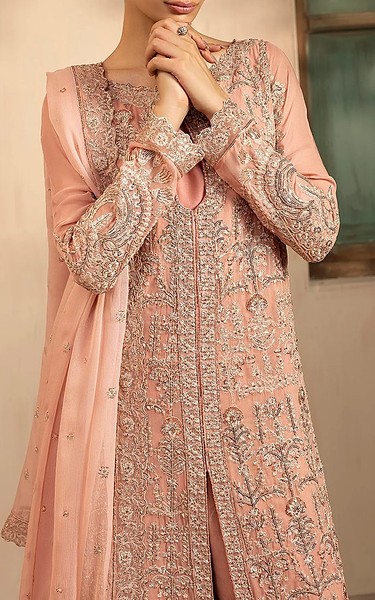 Motifz Peach Chiffon Suit | Pakistani Embroidered Chiffon Dresses USA- Image 2