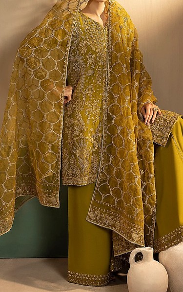 Motifz Olive Green Chiffon Suit | Pakistani Embroidered Chiffon Dresses USA- Image 2