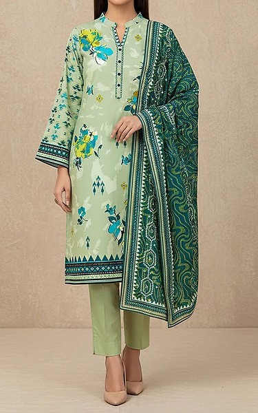 Motifz Sage Green Khaddar Suit | Pakistani Winter Dresses in USA- Image 1