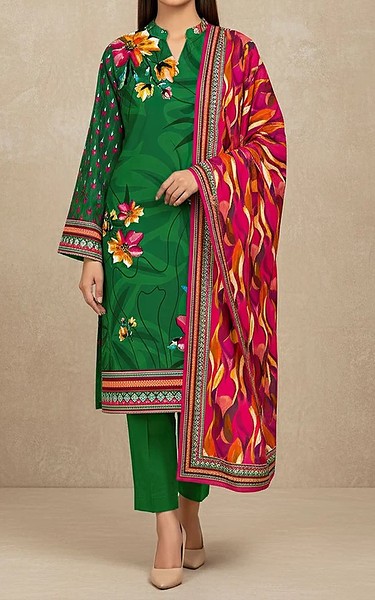 Motifz Green Khaddar Suit | Pakistani Winter Dresses in USA- Image 1