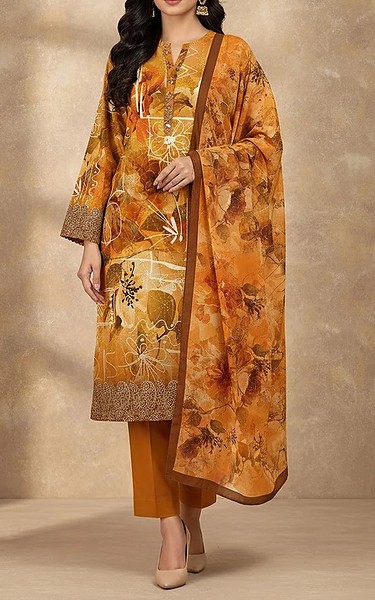 Motifz Bronze Khaddar Suit | Pakistani Winter Dresses in USA- Image 1