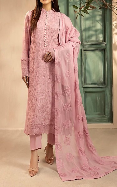 Motifz Rose Pink Chiffon Suit | Pakistani Embroidered Chiffon Dresses USA- Image 1