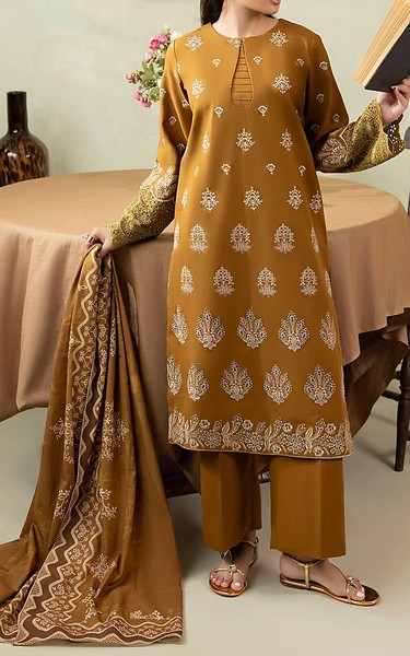 Motifz Bronze Khaddar Suit | Pakistani Winter Dresses in USA- Image 2