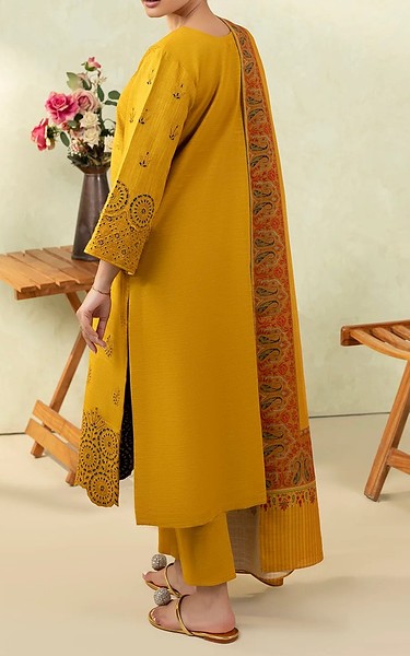 Motifz Mustard Khaddar Suit | Pakistani Winter Dresses in USA- Image 2