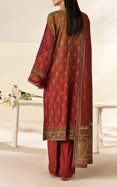 Motifz Vivid Auburn Linen Suit | Pakistani Winter Dresses in USA- Image 2