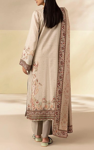 Motifz Beige Linen Suit | Pakistani Winter Dresses in USA- Image 2
