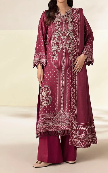 Motifz Raspberry Linen Suit | Pakistani Winter Dresses in USA- Image 1