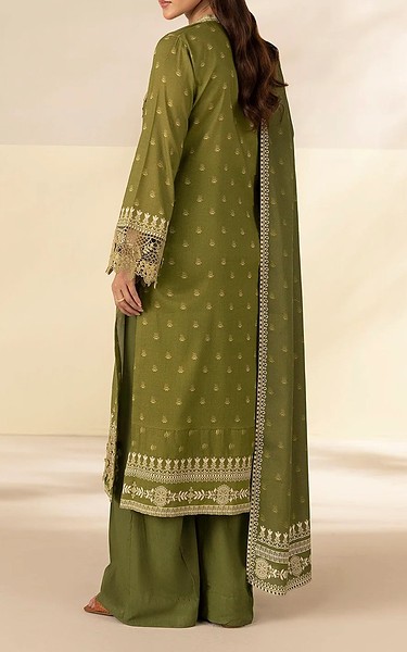 Motifz Olive Green Linen Suit | Pakistani Winter Dresses in USA- Image 2