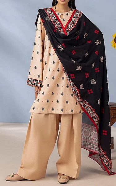 Motifz Ivory Khaddar Suit | Pakistani Winter Dresses in USA- Image 1