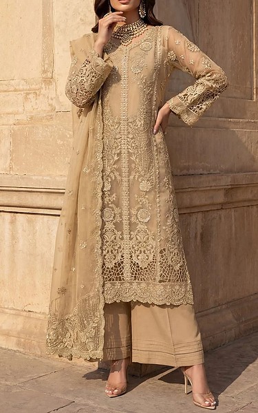 Motifz Fawn Organza Suit | Pakistani Embroidered Chiffon Dresses USA- Image 1