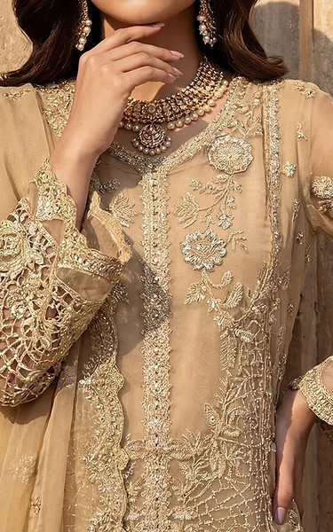 Motifz Fawn Organza Suit | Pakistani Embroidered Chiffon Dresses USA- Image 3