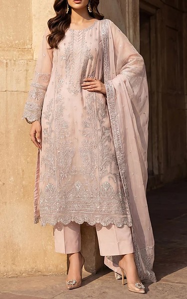Motifz Pink Organza Suit | Pakistani Embroidered Chiffon Dresses USA- Image 1