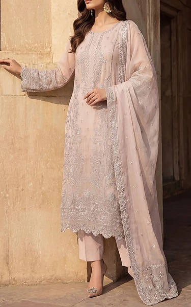 Motifz Pink Organza Suit | Pakistani Embroidered Chiffon Dresses USA- Image 2