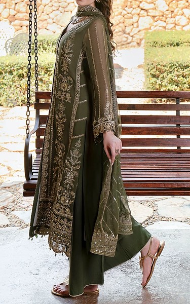 Motifz Green Chiffon Suit | Pakistani Embroidered Chiffon Dresses USA- Image 3