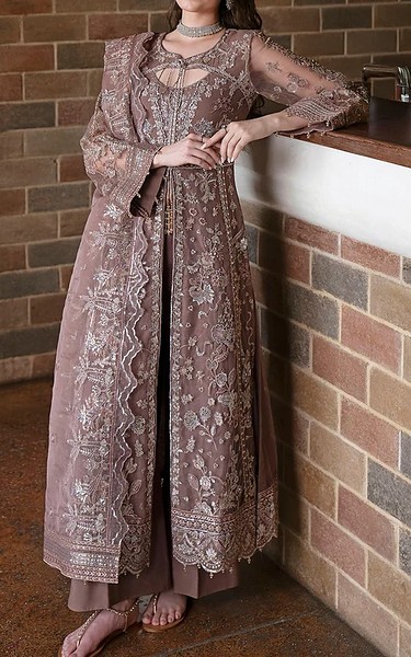 Motifz Tea Pink Net Suit | Pakistani Embroidered Chiffon Dresses USA- Image 1