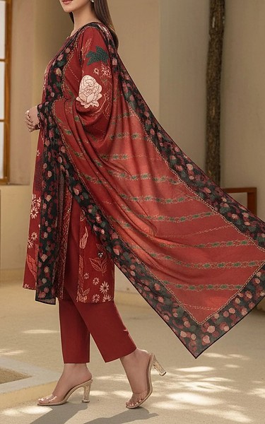 Motifz Vivid Auburn Khaddar Suit | Pakistani Winter Dresses in USA- Image 2