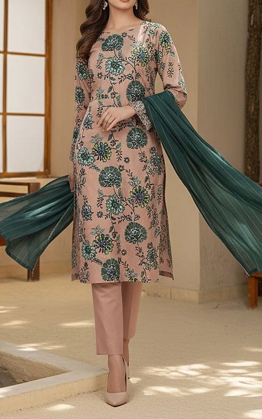 Motifz Oriental Pink Khaddar Suit | Pakistani Winter Dresses in USA- Image 1
